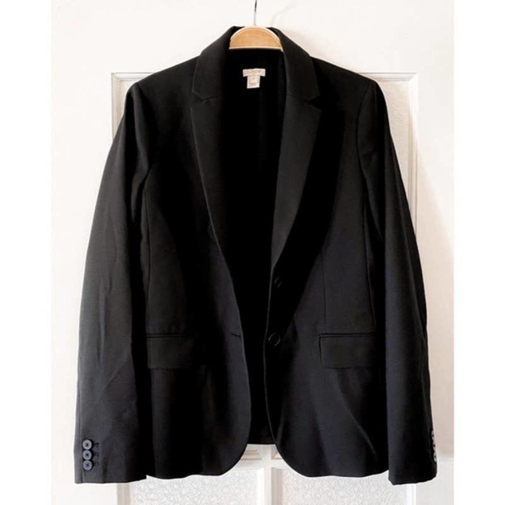 J. Crew Wool Blend Classic Black Blazer Jacket 6